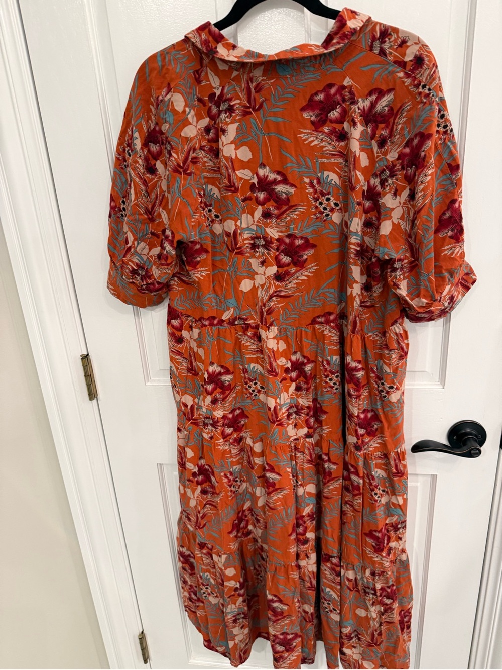 Natural Life Rebecca Midi Dress Orange Tropical Floral - Picture 7 of 7